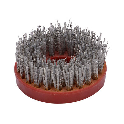Round Steel Wire Antique Abrasive Brushes 4inch For Stone Granite Grinding And Polishing